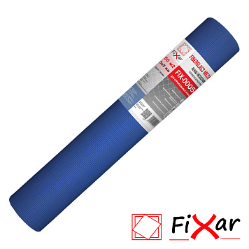 Стеклосетка штукатурная "Fixar" CCШ-160, 5х5 мм, разрыв 1800, синяя, рулон 1х50м